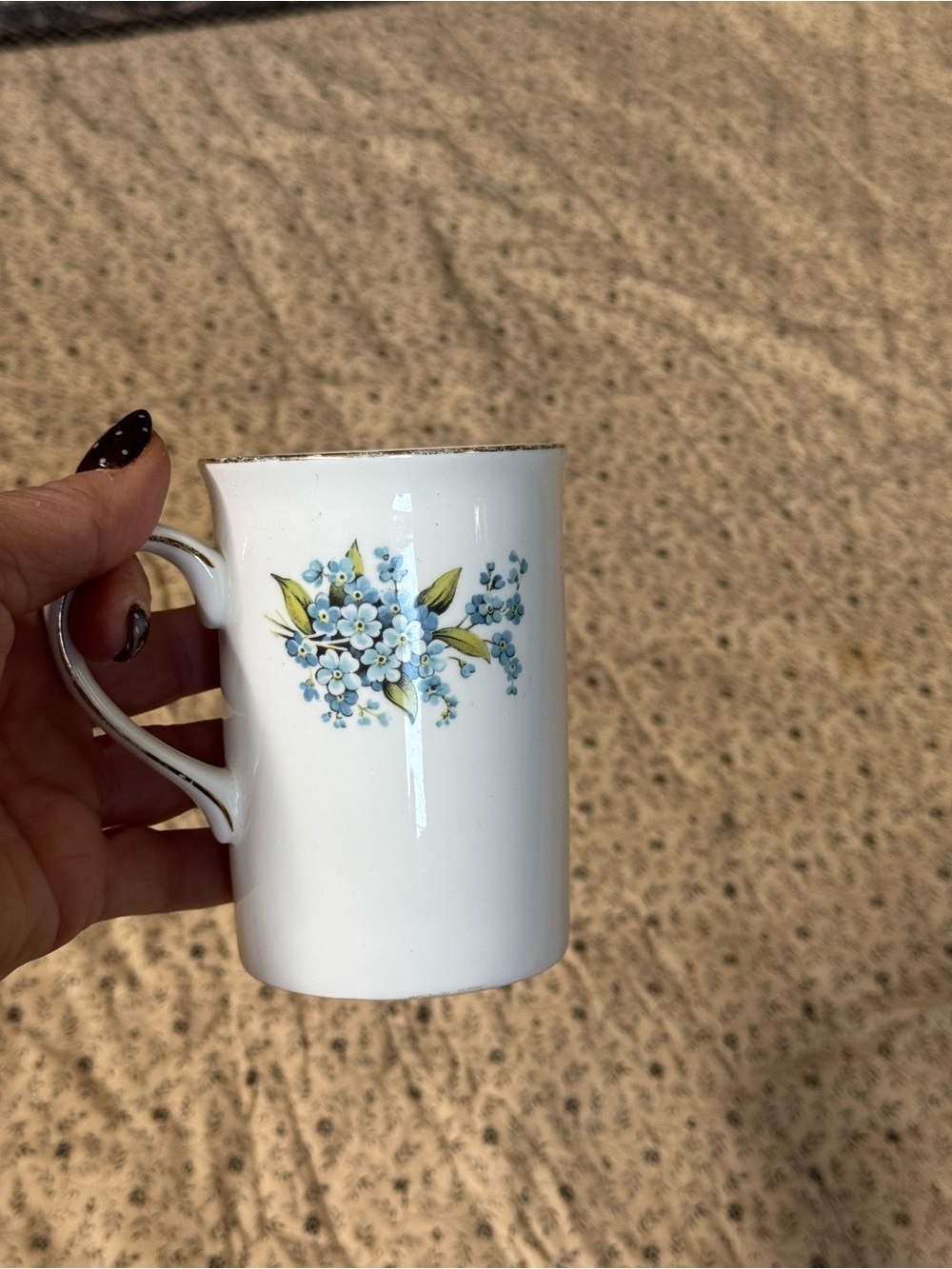 Vintage Royal Canterbury Fine Bone China Forget-Me-Not Floral Mug England